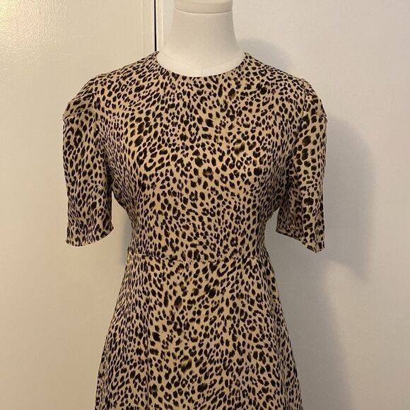 Showroom Leopard Print Tie Back Midi Dress Size Large - Picture 3 of 14
